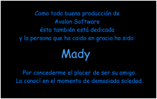 La dedicatoria a Mady